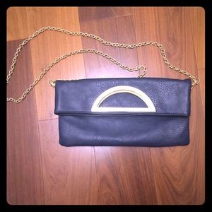 Navy and gold purse
